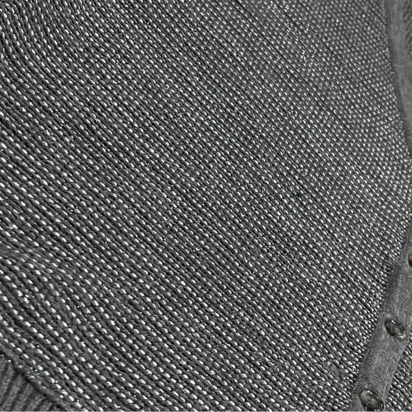 Ann Taylor Loft size large grey shimmery button up vneck cardigan sweater EUC - Picture 7 of 15